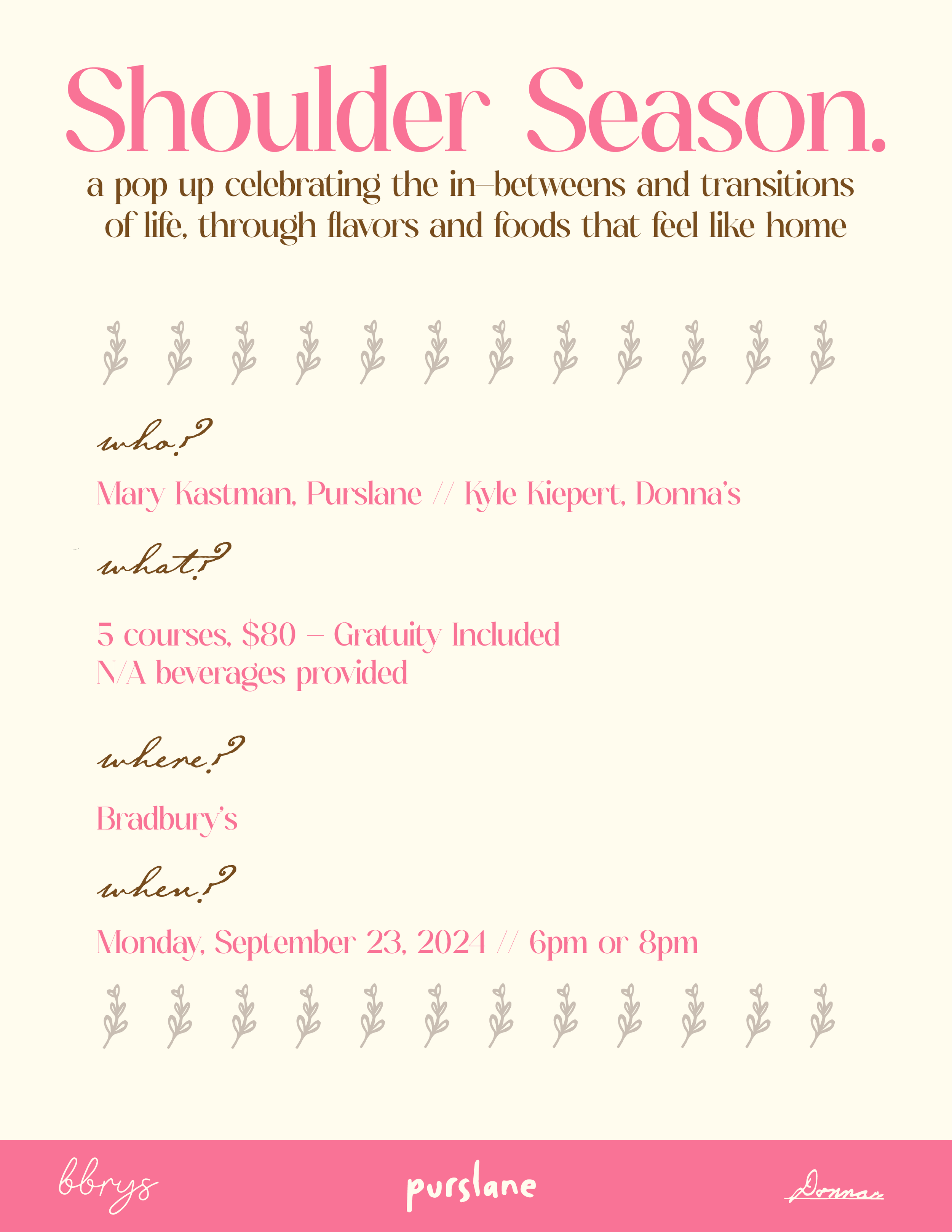 Shoulder Season pop-up announcement